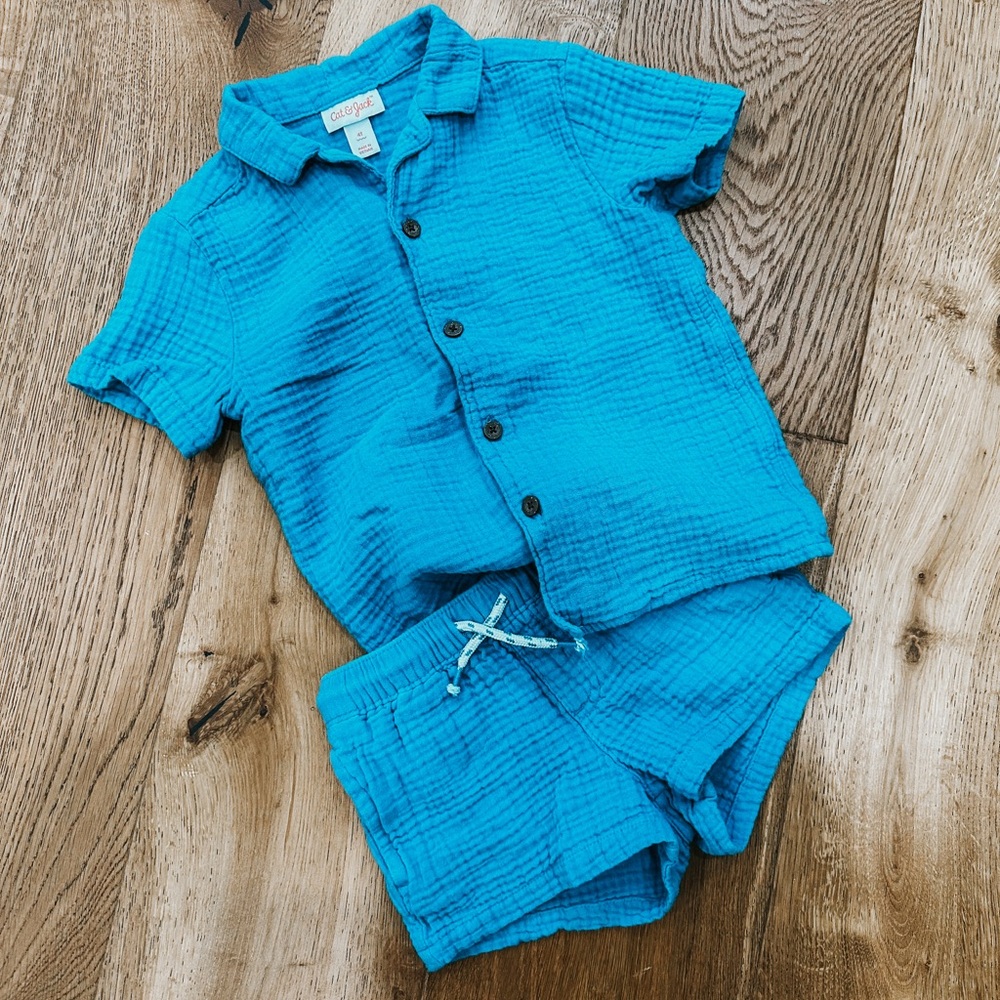 CAT & JACK | Unisex Gauze Set (Teal)